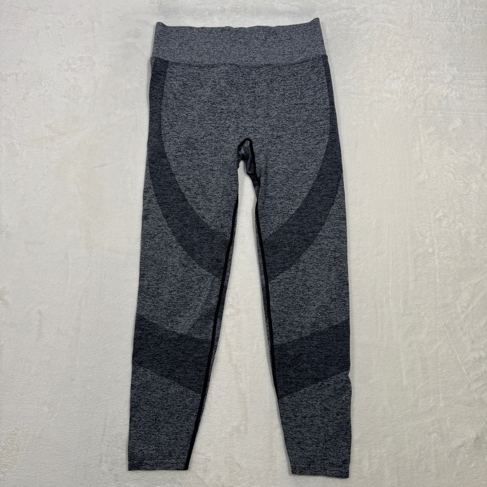 PINK Active Leggings Womens Large Grey Seamless High Waist Space Dye Contouring
